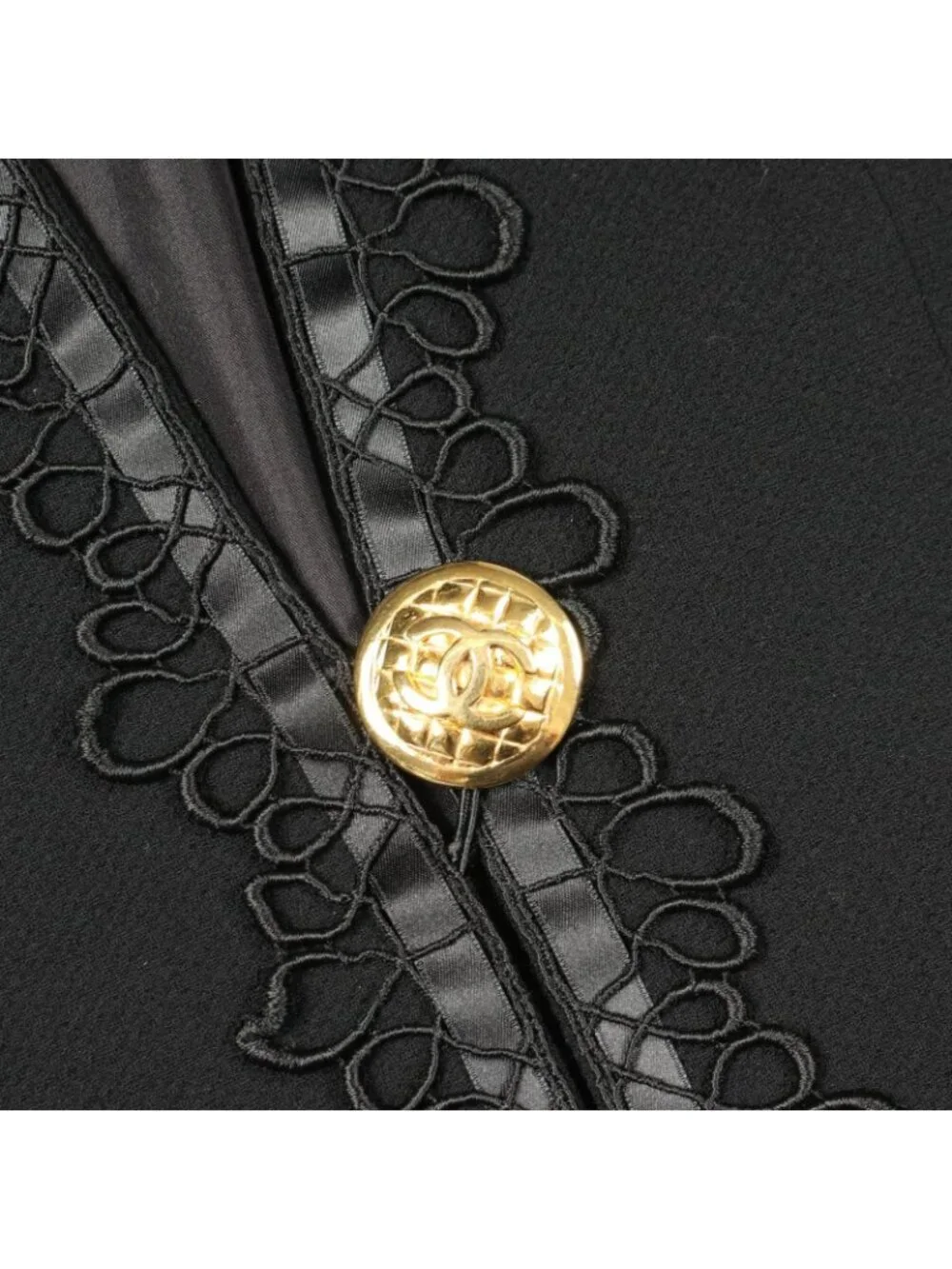 Chanel CC Logo Button Wool Jacket
